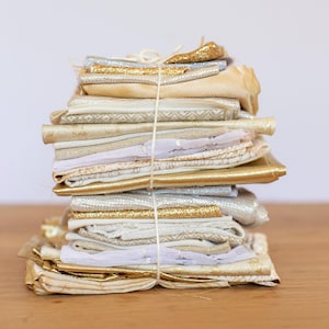 Gold & Silver Metallic Fabric Remnants | Shimmer Scrap Bundle