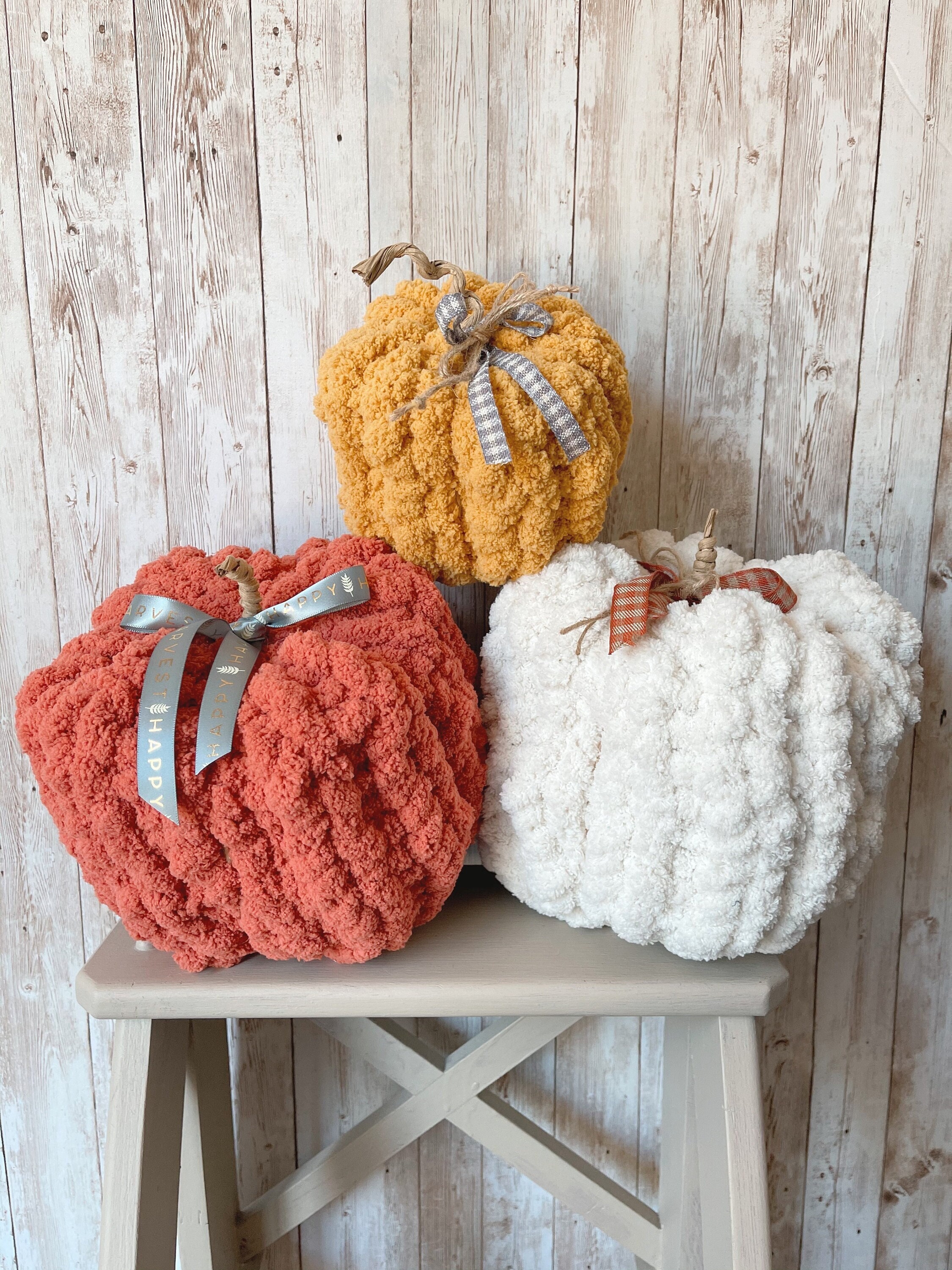 Chunky Knit Pumpkins Pumpkin Decor Fall Decor Fall Etsy