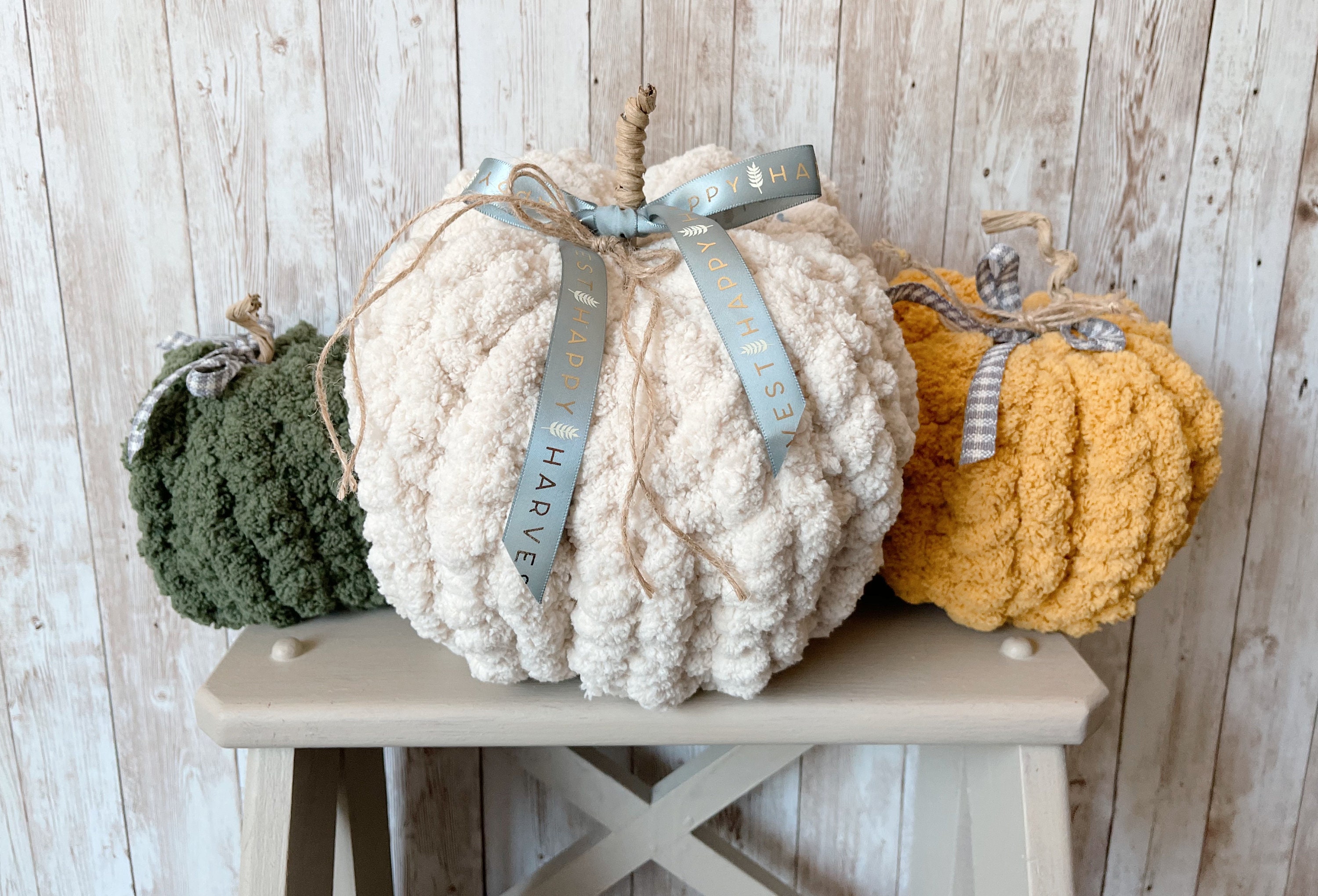 Chunky Knit Pumpkins Pumpkin Decor Fall Decor Fall Etsy