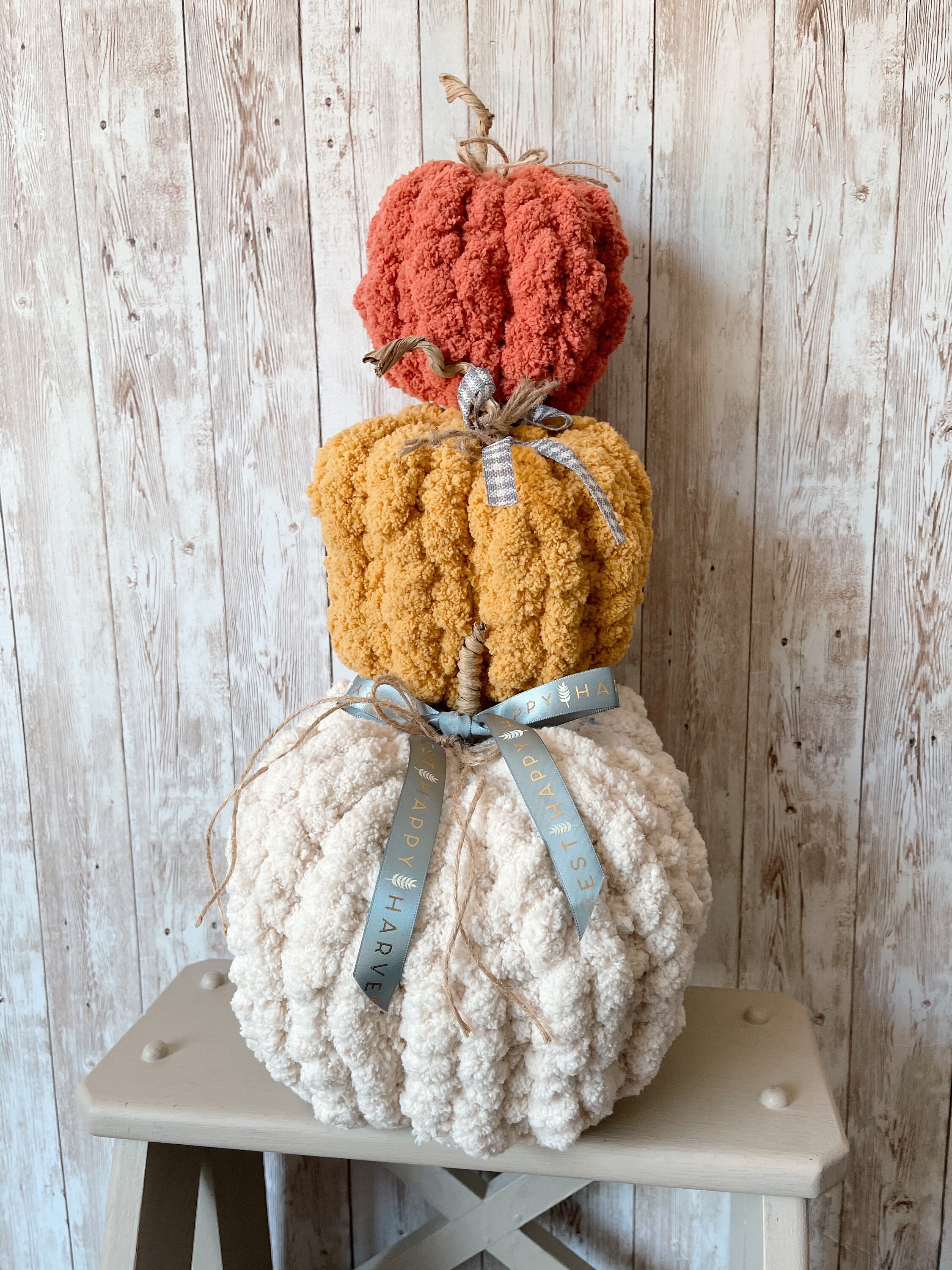 Chunky Knit Pumpkins Pumpkin Decor Fall Decor Fall Etsy