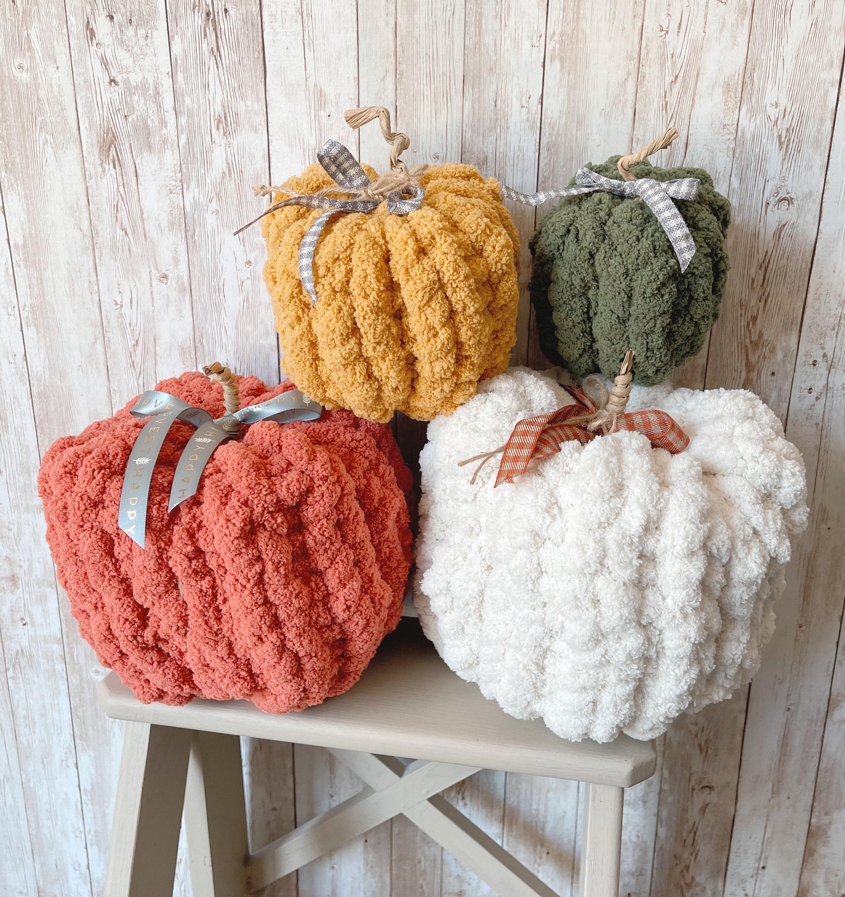 Chunky Knit Pumpkins Pumpkin Decor Fall Decor Fall Etsy