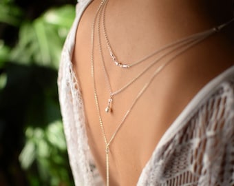 Bridal Jewelry, Wedding Backdrop Necklace, Crystal Necklace with Backdrop, Bridal Back Necklace, Crystal Back Jewelry, Swarovski White Pearl