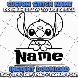 STITCH OUTLINE BUNDLE Svg Png Eps Dxf Cricut Cameo Print Lazer Engrave File for Diy Crafts Birthdays Shirt  Digital Download Cut Files