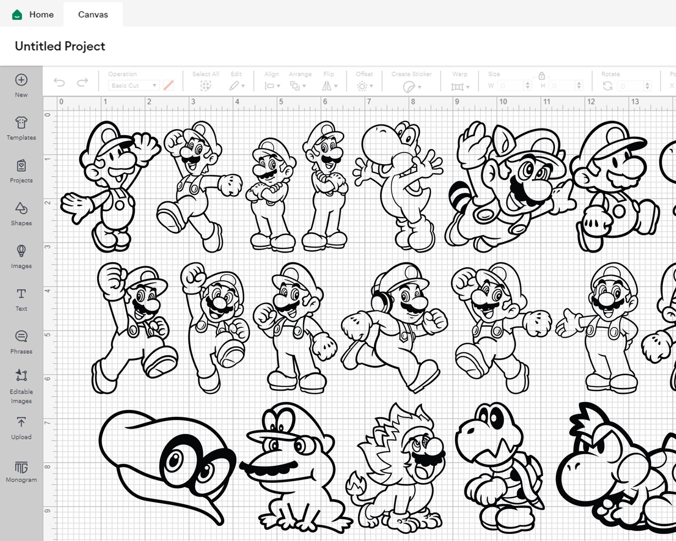 Super Mario SVG Bundle: Cricut & Cameo Cut Files + Font (digital ...