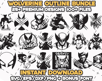 Wolverine SVG Bundle: Cricut & Laser Cut Designs + Schrift (Digitaler Download)