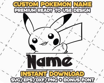 漫画モンスターSVG、PNG、EPS、DXF、フォントバンドル、カスタム名、誕生日、かわいいキャラクター