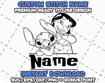Stitch Outline SVG Bundle: Lilo & Stitch DIY Crafts (Digital Download)