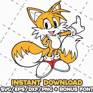 SONIC HEDGEHOG BUNDLE + Font Svg Png Eps Dxf Cricut Cameo Print Lazer Engrave File for Diy Crafts Birthdays Shirt Digital Download Cut Files