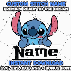 STITCH OUTLINE BUNDLE Svg Png Eps Dxf Cricut Cameo Print Lazer Engrave File for Diy Crafts Birthdays Shirt  Digital Download Cut Files