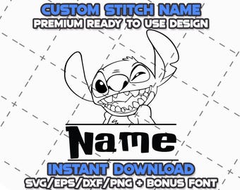 Stitch Outline SVG Bundle: Custom Name Design (Digital Download)