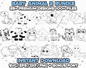 Baby Animal SVG Bundle: Cricut, Lazer Cut Files (Digital Download)