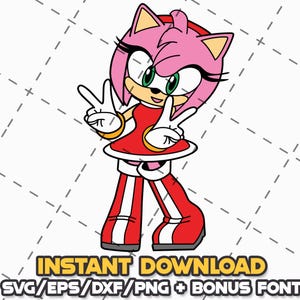 SONIC HEDGEHOG BUNDLE + Font Svg Png Eps Dxf Cricut Cameo Print Lazer Engrave File for Diy Crafts Birthdays Shirt Digital Download Cut Files