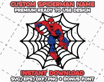 Spiderman SVG Bundle with Font: Cricut Ready (Digital Download)