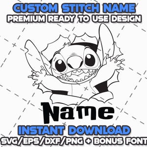 STITCH OUTLINE BUNDLE Svg Png Eps Dxf Cricut Cameo Print Lazer Engrave File for Diy Crafts Birthdays Shirt  Digital Download Cut Files