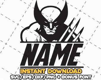 Pacchetto SVG Wolverine + Font: Cricut, file tagliati al laser (download digitale)