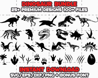 Dinosaur SVG Bundle: Jurassic Cricut Cut Files (Digital Download)