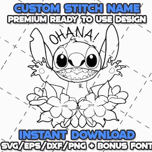 STITCH OUTLINE BUNDLE Svg Png Eps Dxf Cricut Cameo Print Lazer Engrave File for Diy Crafts Birthdays Shirt  Digital Download Cut Files