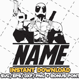 Deadpool SVG Bundle: Cricut & Laser Cut Files + Font (Digital Download)