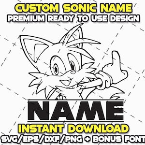 SONIC HEDGEHOG BUNDLE + Font Svg Png Eps Dxf Cricut Cameo Print Lazer Engrave File for Diy Crafts Birthdays Shirt Digital Download Cut Files