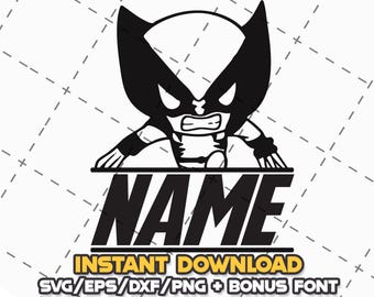 Pacchetto SVG Wolverine + Font: Cricut, file tagliati al laser (download digitale)