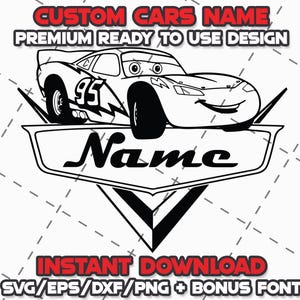 CARS BUNDLE + Font Svg Png Eps Dxf Cricut Cameo Print Lazer Engrave File for Diy Crafts Birthdays Shirt Digital Download Cut Files