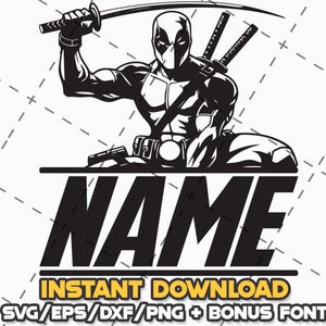Deadpool SVG Bundle: Cricut & Laser Cut Files + Font (Digital Download)