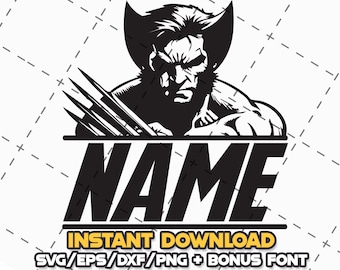 Pacchetto SVG Wolverine + Font: Cricut, file tagliati al laser (download digitale)
