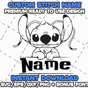 STITCH OUTLINE BUNDLE Svg Png Eps Dxf Cricut Cameo Print Lazer Engrave File for Diy Crafts Birthdays Shirt  Digital Download Cut Files