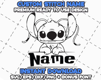 Stitch Outline SVG Bundle: Custom Name Design (Digital Download)