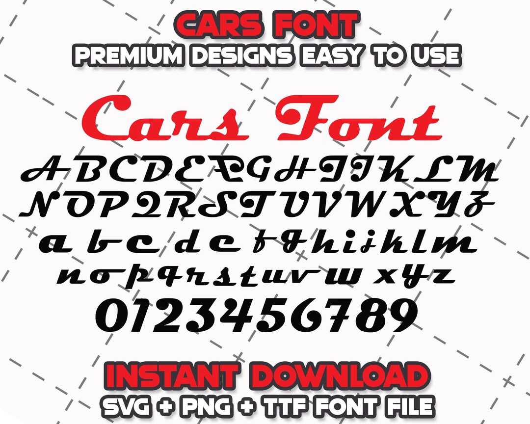 Cars Font SVG Bundle: Cricut & Lazer Cut Files (digital Download) - Etsy