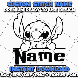 STITCH OUTLINE BUNDLE Svg Png Eps Dxf Cricut Cameo Print Lazer Engrave File for Diy Crafts Birthdays Shirt  Digital Download Cut Files