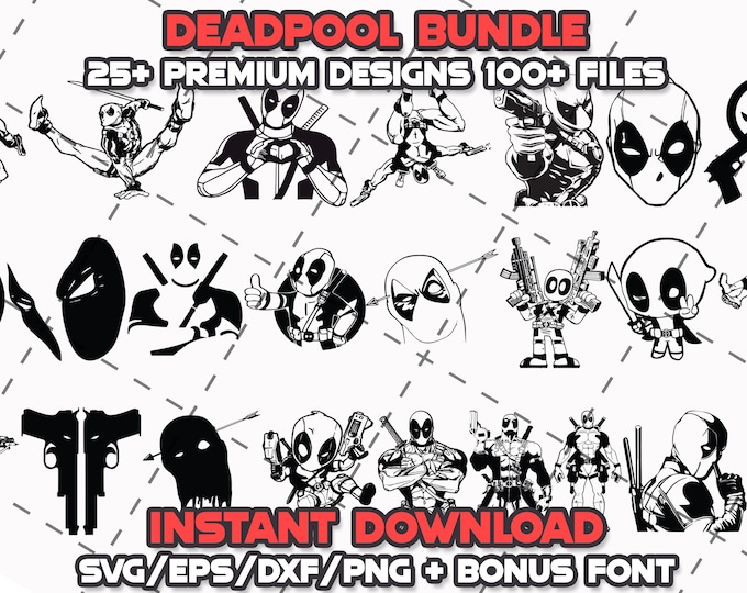 Deadpool SVG Bundle: 25+ Designs, Bonus Font (digital Download) - Etsy