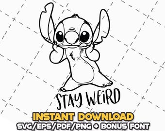Stitch Outline SVG Bundle: Cricut, Lazer Cut File (Digital Download)