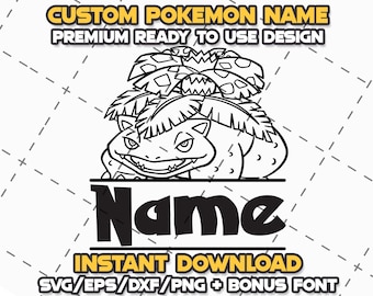Cartoon Monster Svg, Png, Eps, Dxf, Font Bundle, Custom Name, Birthday, Cute Characters