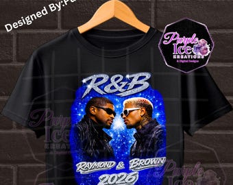 Raymond & Brown Tour 2026, Usher x Chris Brown Tshirt Design PNG File