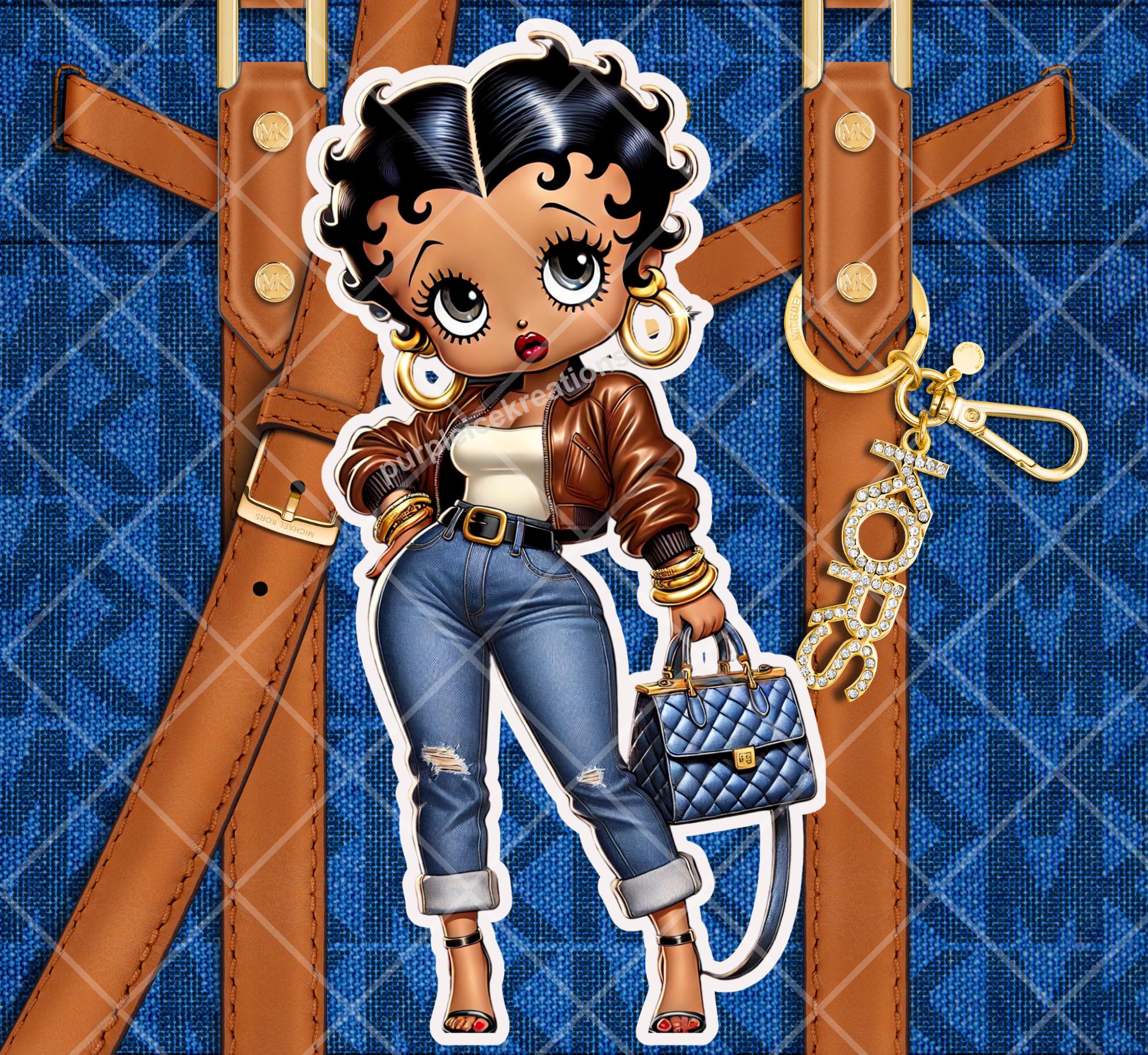 Betty Boop MK Denim Inspired KORS PNG Digital File- Tumbler