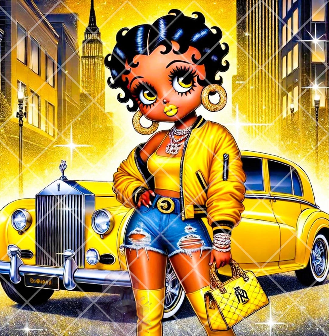 Betty Boop Takes Harlem- Yellow PNG Digital File - Etsy