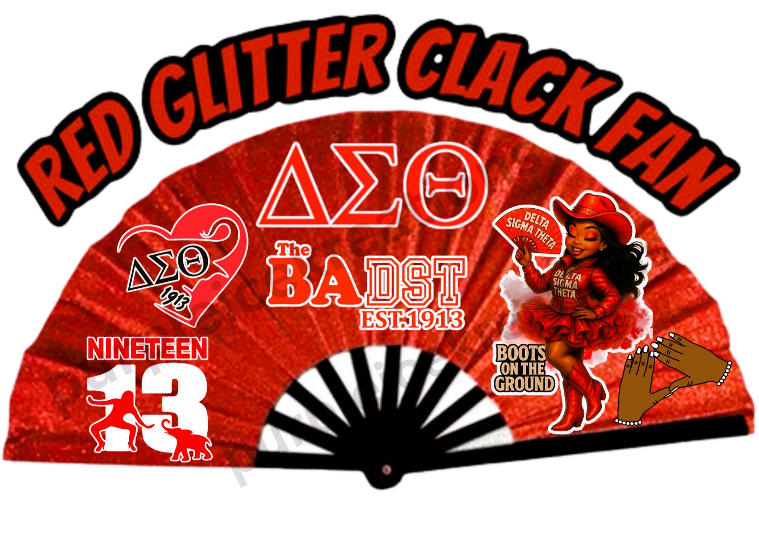 D9 Delta Red Glitter Clack Fan -Boots on the Ground