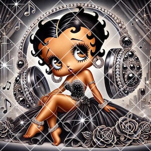 Elegância melódica - Betty Boop Natal-PNG arquivo digital- Tumbler Clothing Cartões de felicitações Lembrancinhas para festa Topo de bolo