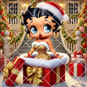 Uma surpresa de feriado - Betty Boop Cartões de felicitações, papel de embrulho, embalagem para copo, diário, sacola