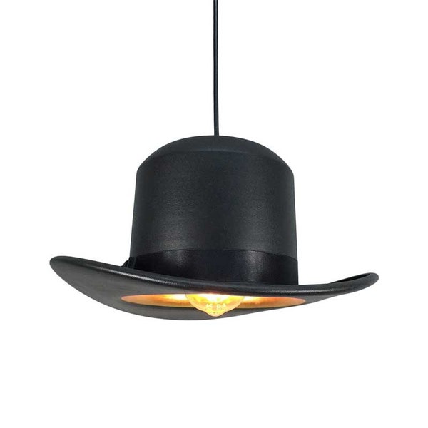 Lustre noir chapeau de cowboy, lampe suspendue, suspension moderne, éclairage de plafond, abat-jour suspendu