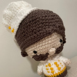 Crocheted Little Chef, Mini Kingdom, Crochet, Handmade, Homemade, Chef, Kitchen, Amigurumi, Mini Chef, Gifts for Cooks, Mini Cook, Chef Hat