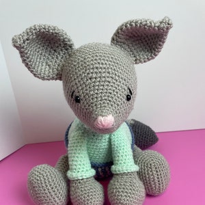 Crocheted Wolf Plush: Handmade Amigurumi with Sweater