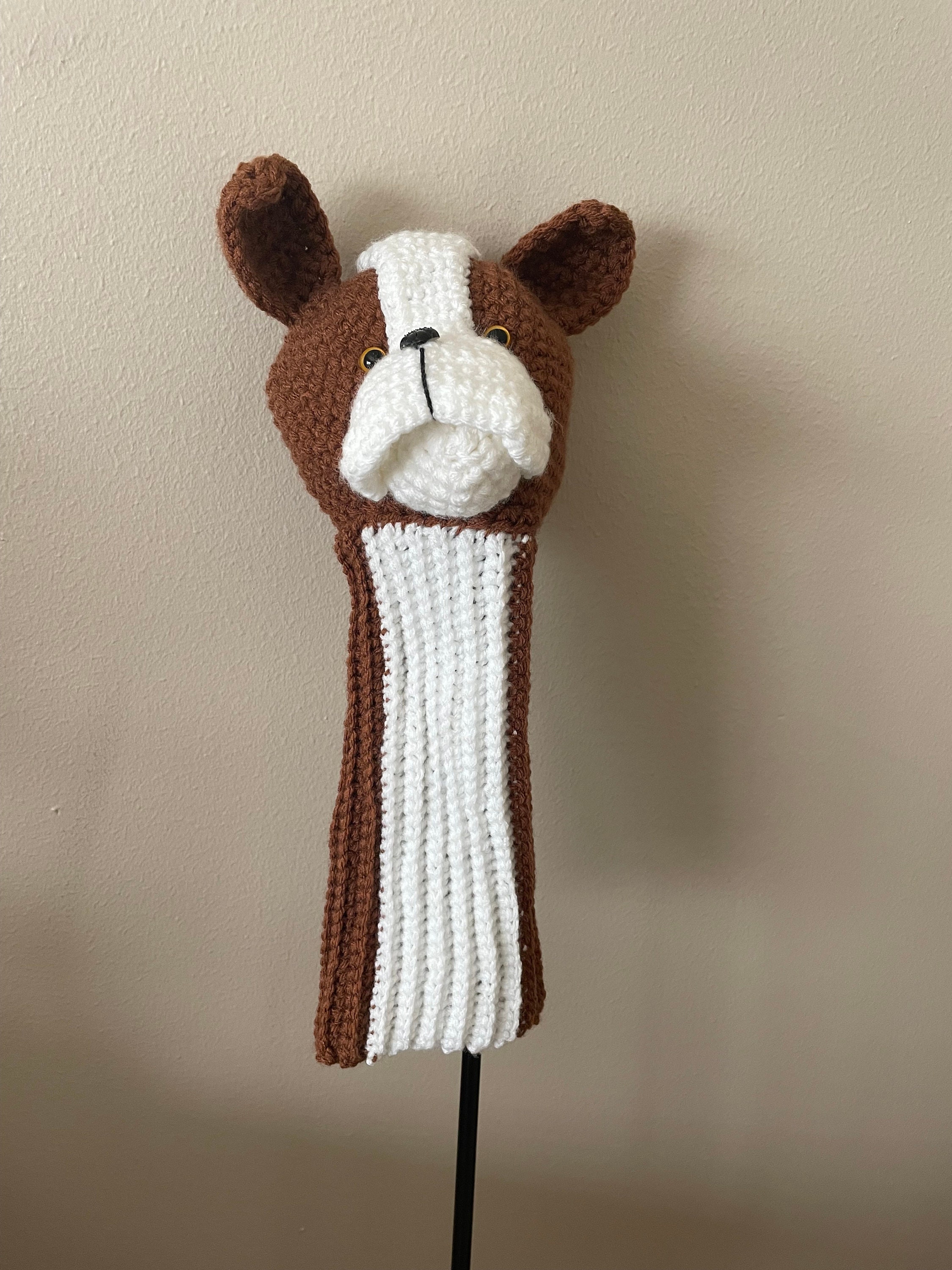Crocheted Golf Club Cover, Dog Golf Club Cover, Golf Accessories
