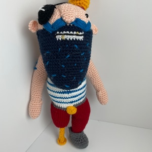 Crocheted Pirate, Pirate Plush, Pirate with Parrot, Amigurumi Pirate