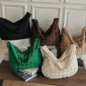 Fashion Space Pad Cotton Shoulder Bag For Women Winter Nylon Crossbody Bag  Lady Quilted Padded Bags Female Fluffy Shopper Tote