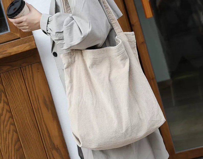 Large Corduroy EcoFriendly Tote for Women Durable Purse Bag Etsy