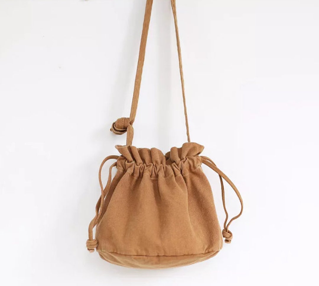 Drawstring Mini Bucket Bag Crossbody Bag Cotton Fabric - Etsy