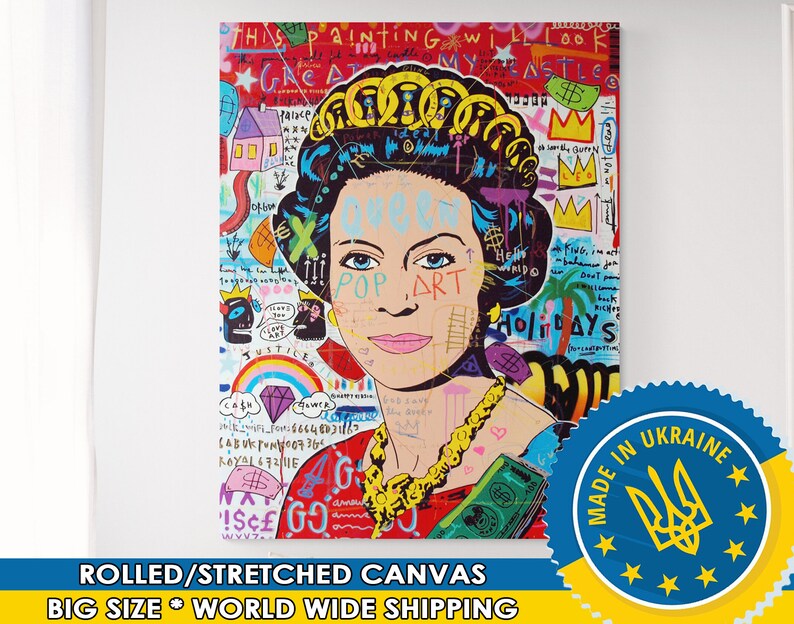 Queen Elizabeth II Street Art Graffiti Print Modern Graffiti Etsy