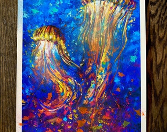 Medusa Hand Embellished Fine Art Print